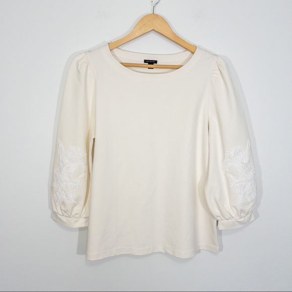 Ann Taylor Lace Sleeve Top - Picture 1 of 6